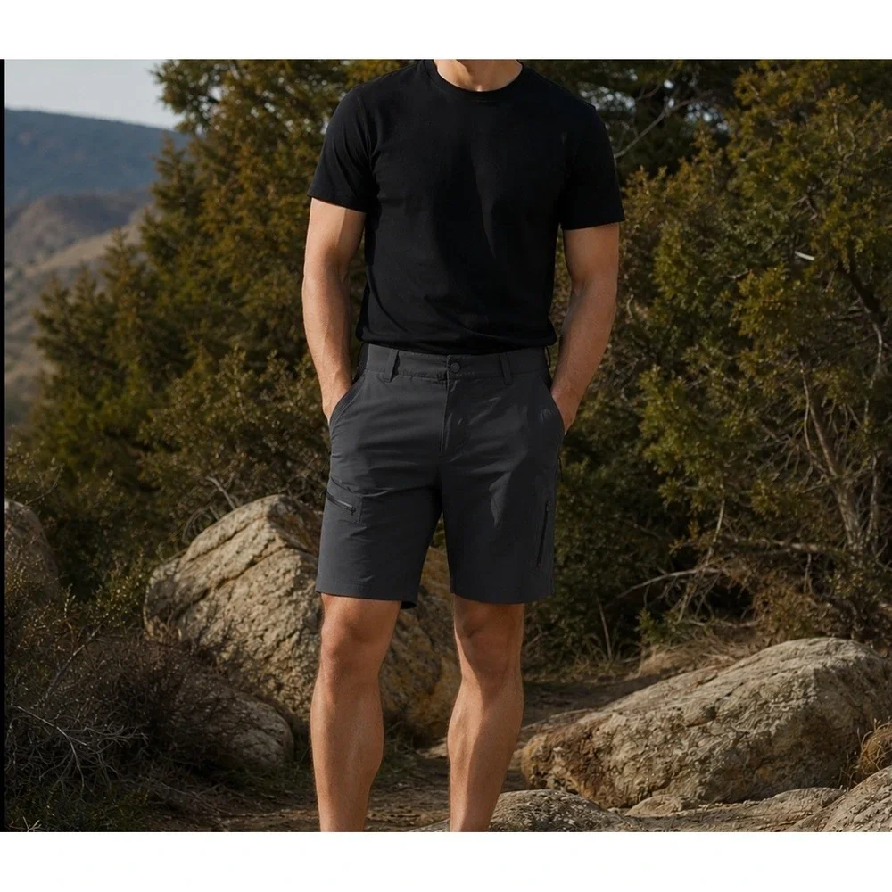 The North Face Mens Waist 30 X 9 Performance Shorts Dark Grey Utility